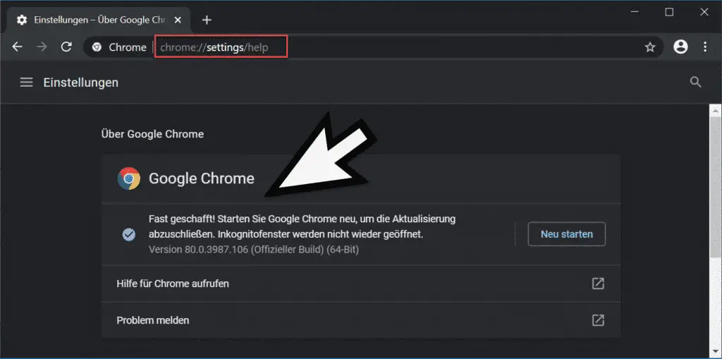 upgrade chrome to latest version