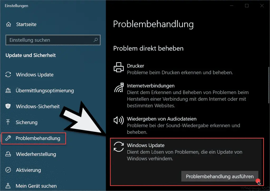 Run Windows Update Troubleshooter