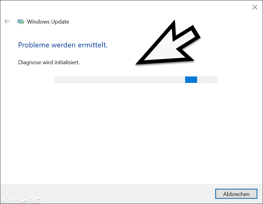 Windows update problems are determined - diagnosis is initialized