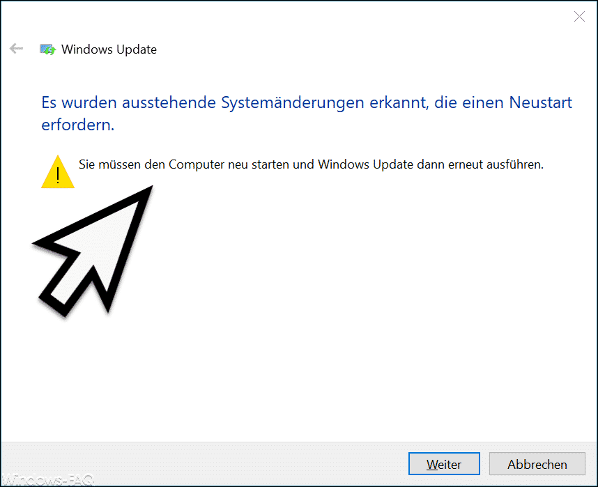 Pending system changes have been detected that require a restart