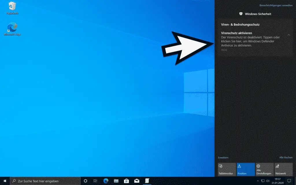 Windows Defender notifications