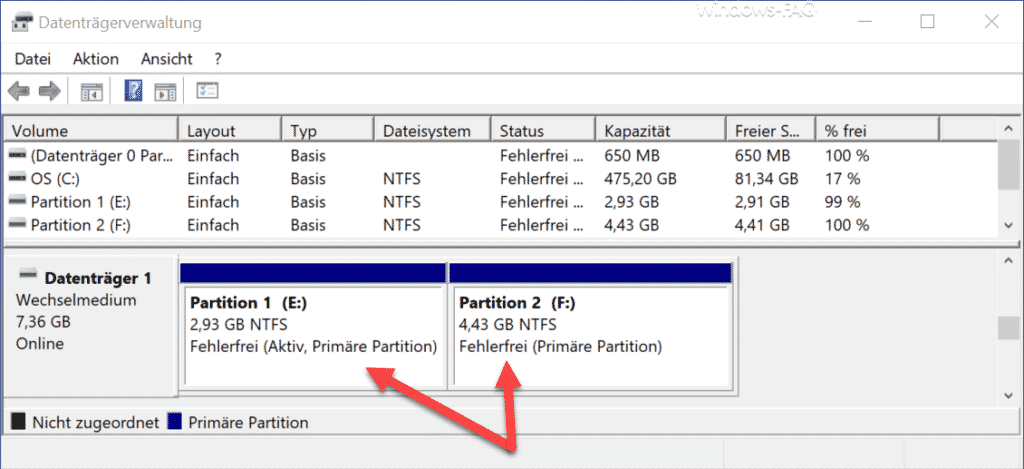 2 NTFS partitions