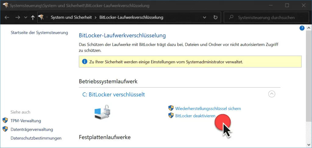 Deactivate Bitlocker