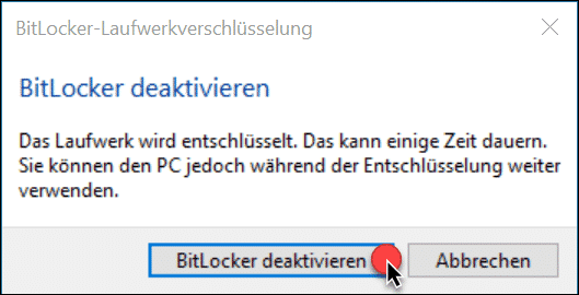 Start Deactivate Bitlocker