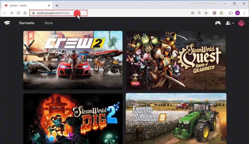 Stadia Google with Chrome