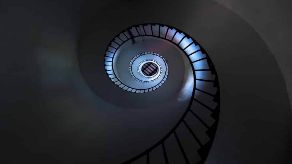 Spirally going up or coming down?