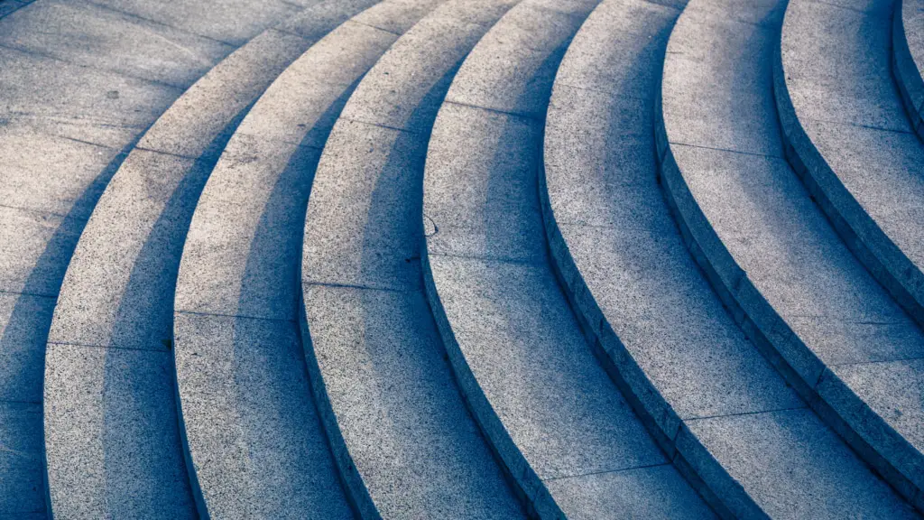 Detail shot of stone stairs in city of China.