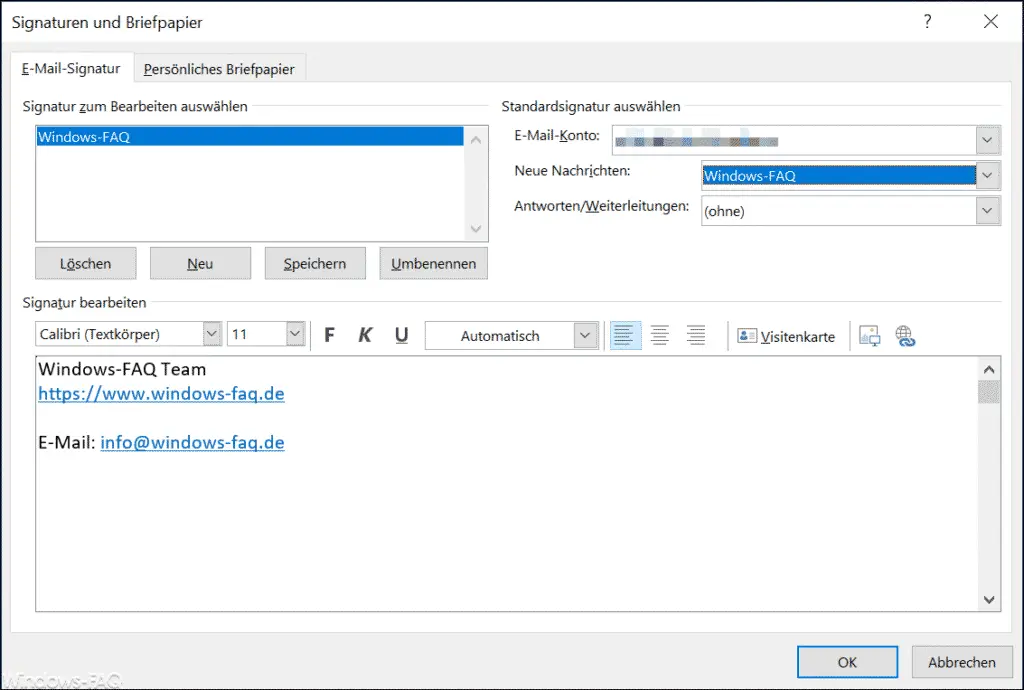 Outlook signatures