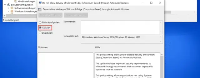 Do not allow delivery of Microsoft Edge (Chromium-Base) through Automatic Updates