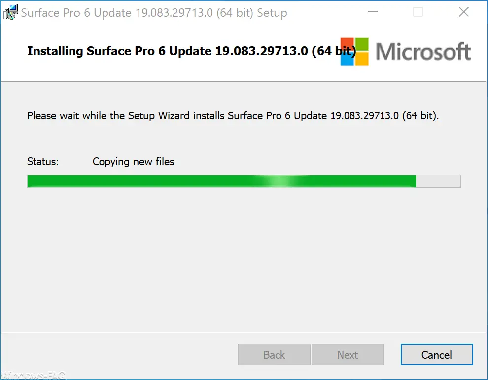 Installing Surface Pro 6 Firmware Update