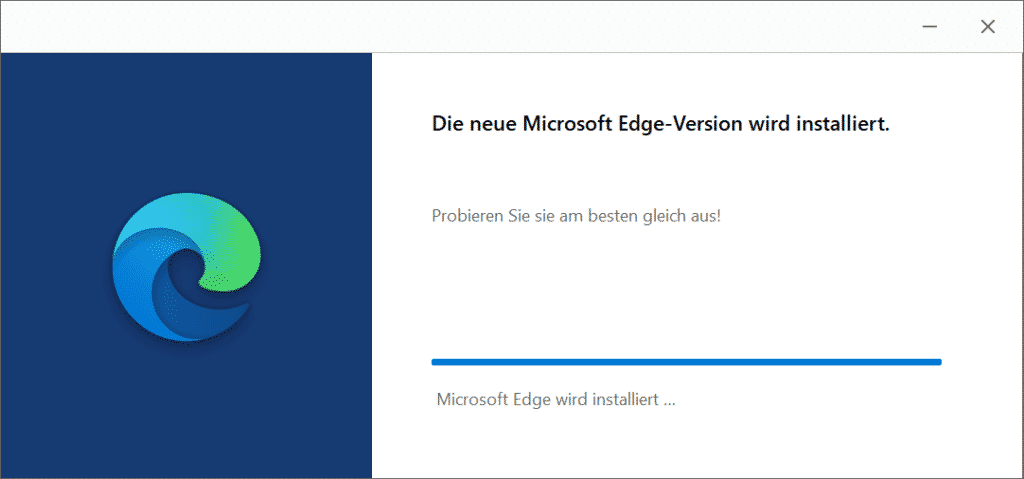 The new Microsoft Edge version is installed
