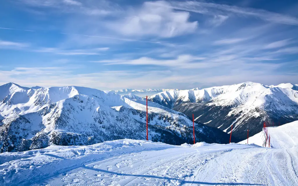 Ski trail from the Kasprowy Wierch, Tatra Mountains, Poland