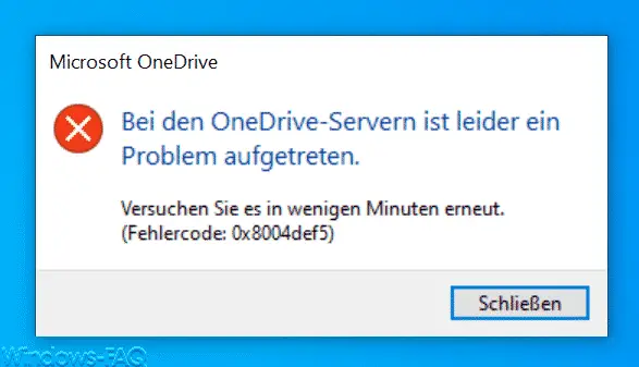 Unfortunately, there was a problem with the OneDrive servers. 0x8004def5