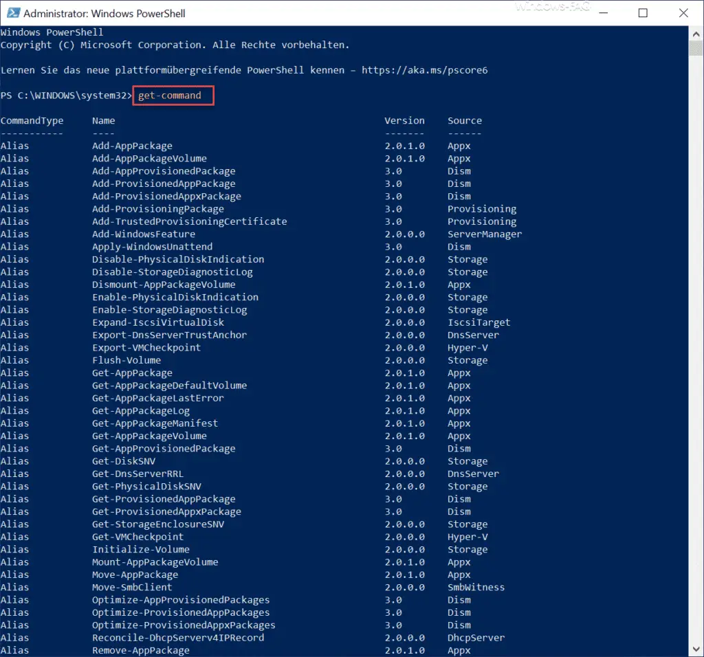 PowerShell help update, listing and explanation of PowerShell commands