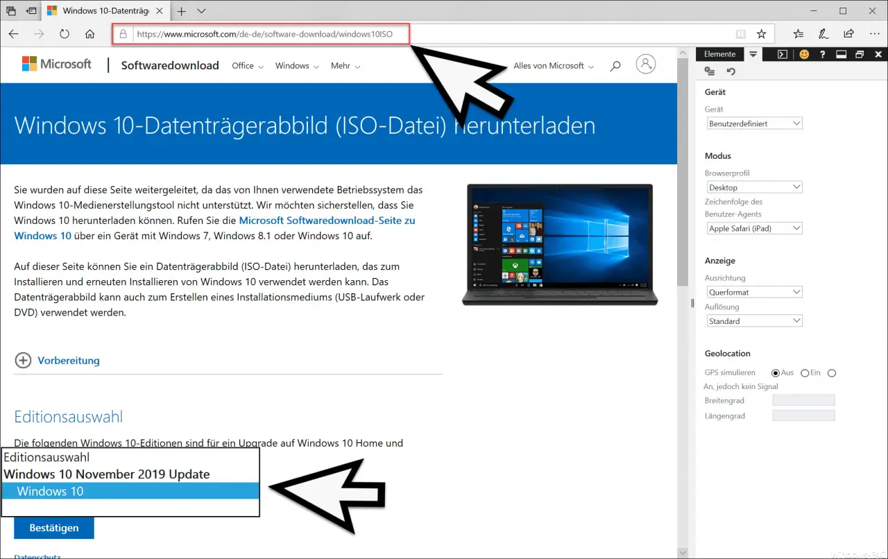Download Windows 10 ISO directly