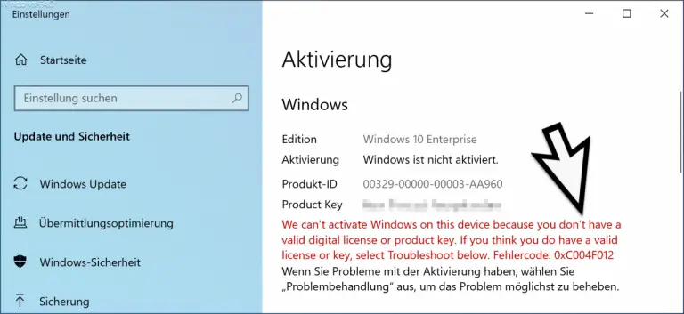 windows cant activate with this product key 0xc004d302