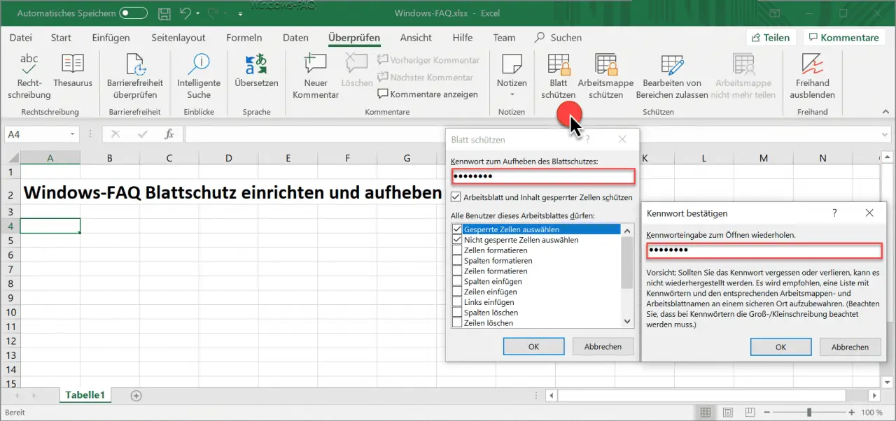 Protect Excel sheet