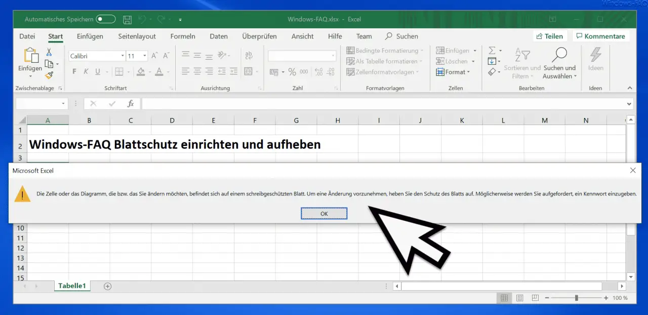 Excel message read-only sheet