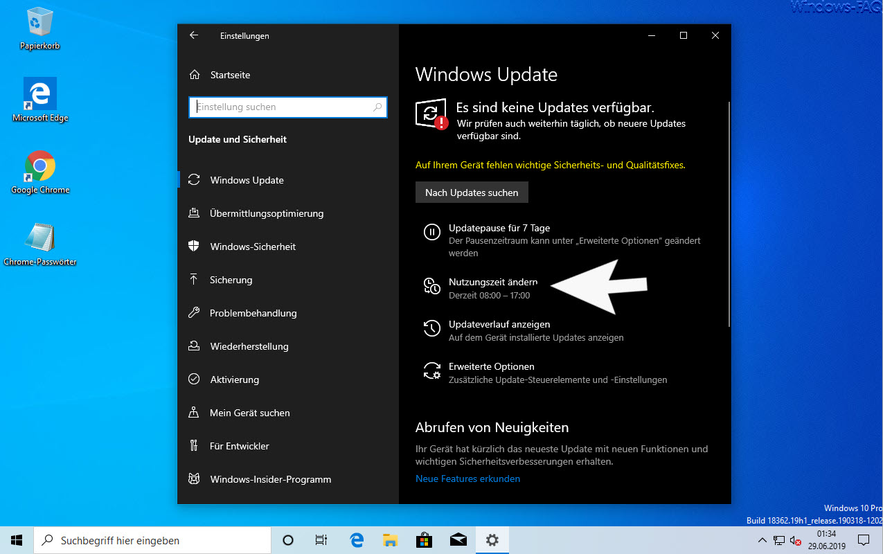 Windows 10 update usage time