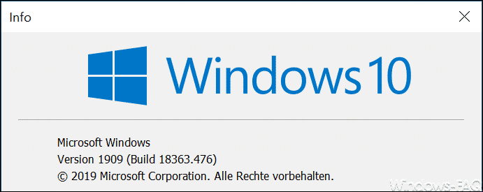 Windows 10 version 1909 build 18363.476