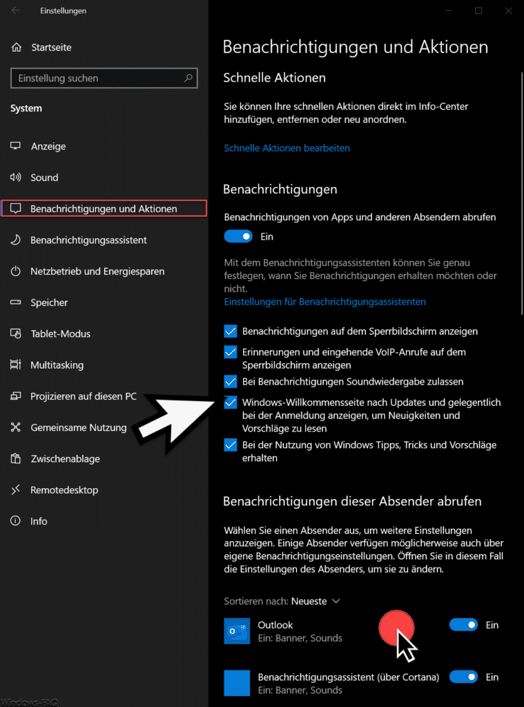 Notifications changes Windows 10 version 1909