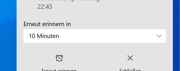 Alarm notification Windows 10