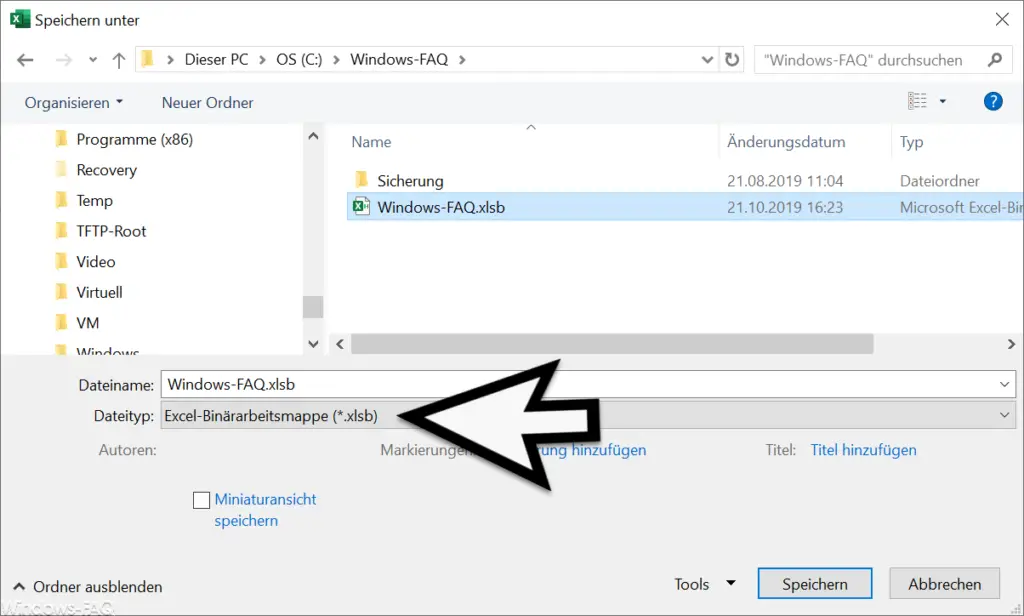 Excel binary workbook XLSB file type