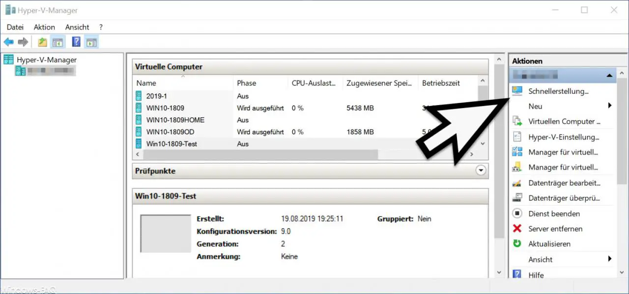 creating vm in hyper v