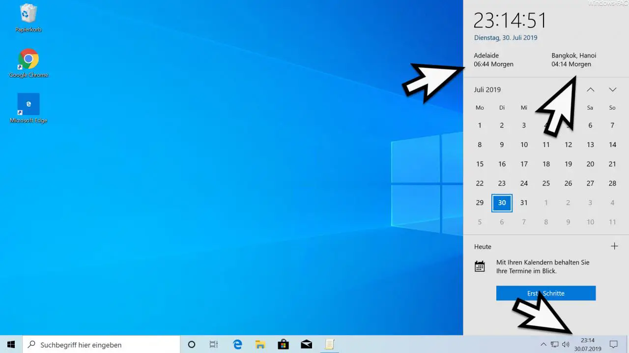 Windows clock show multiple time zones