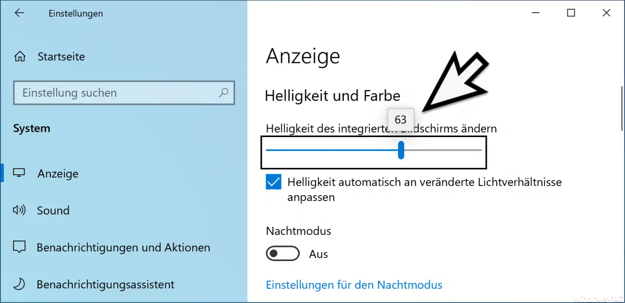 brightness settings