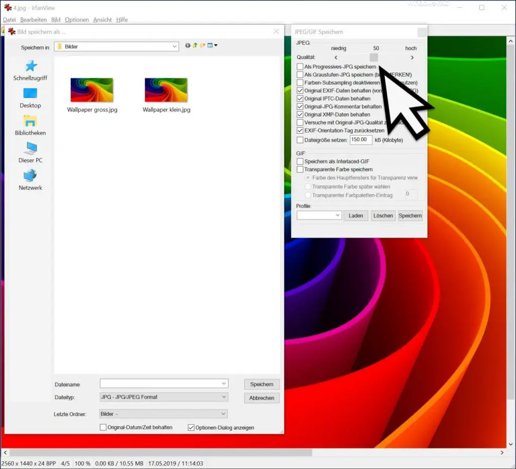 how to change file size of jpeg image