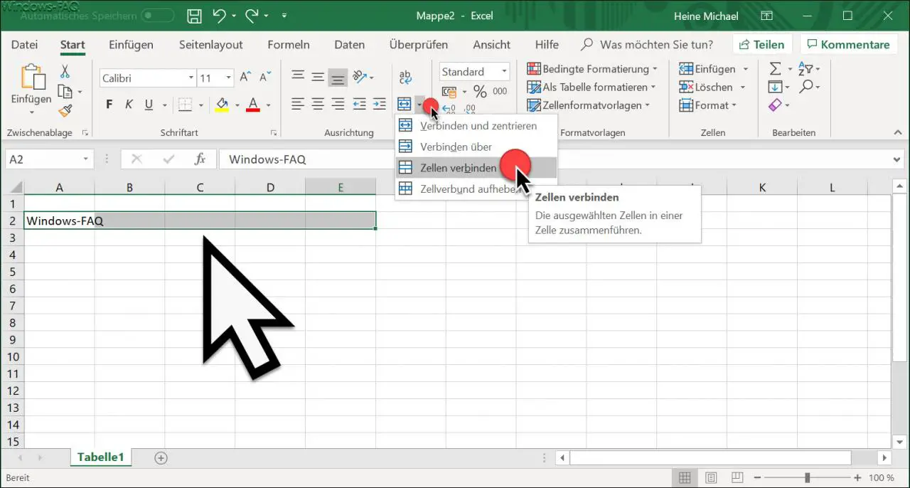 Connect Excel cells