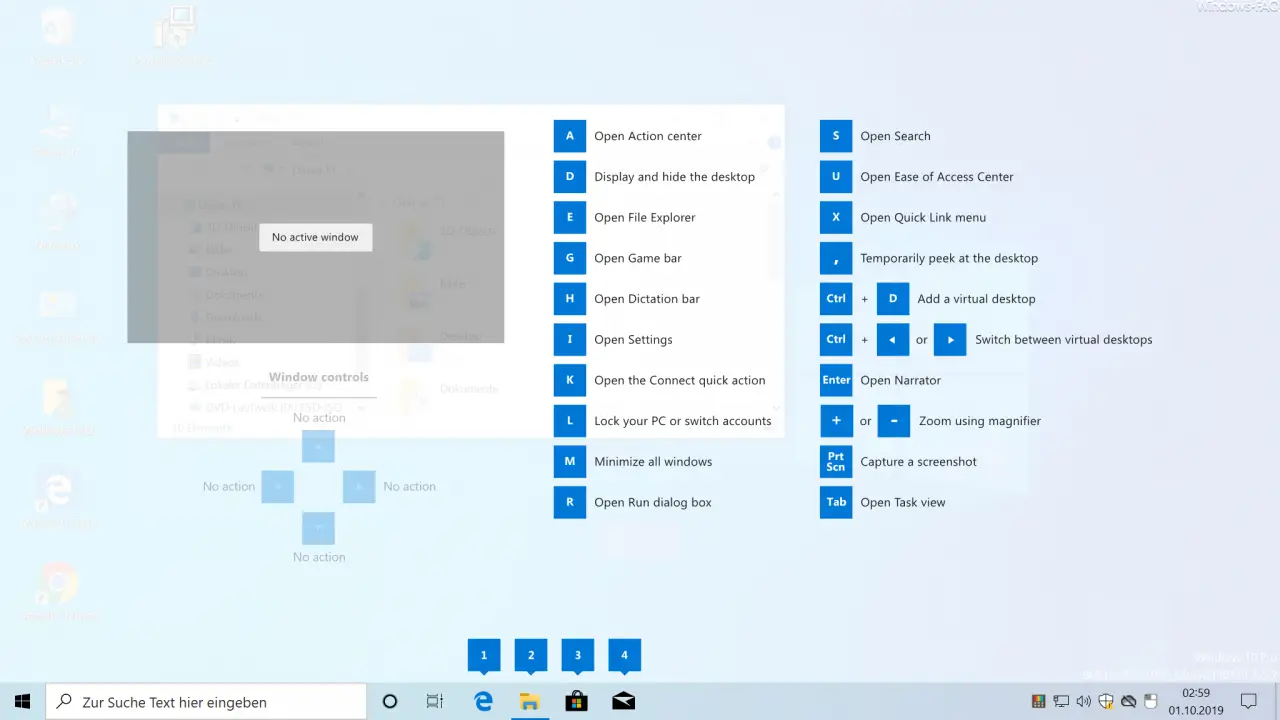 Windows desktop keyboard shortcuts