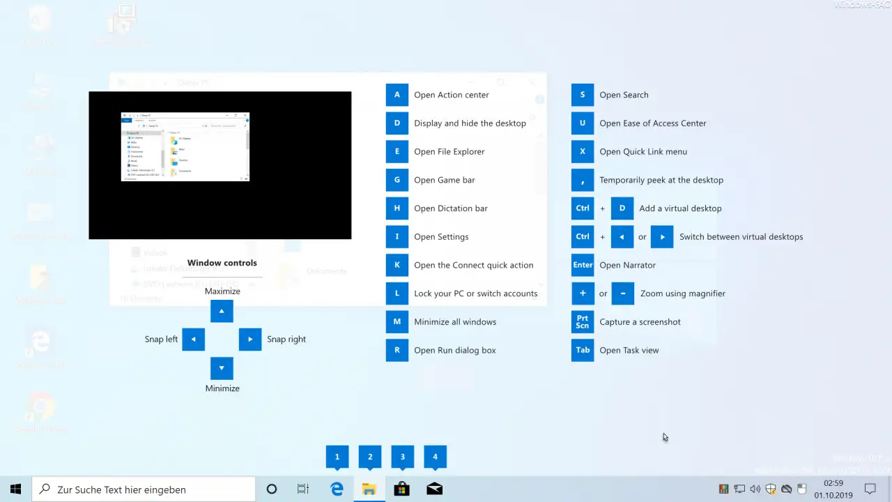 Windows Explorer keyboard shortcuts