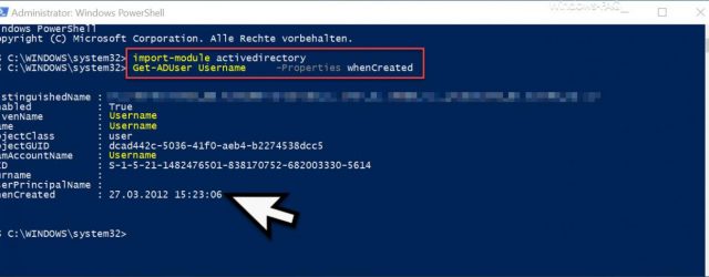 PowerShell Creation Date User Object