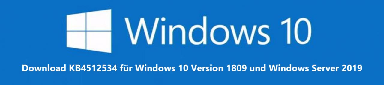 Download KB4512534 for Windows 10 version 1809 and Windows Server 2019