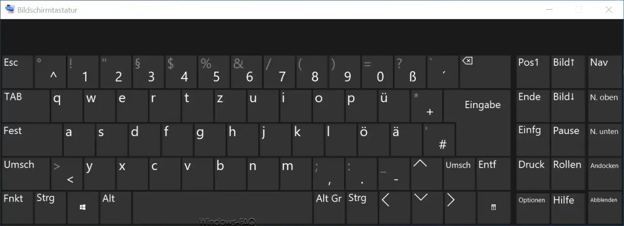 Windows 10 on-screen keyboard