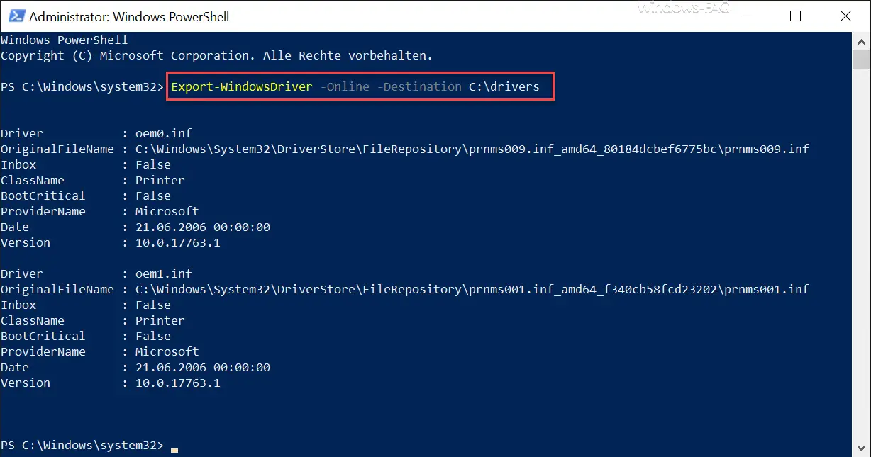 export file list powershell