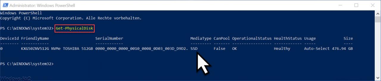 Get-PhysicalDisk