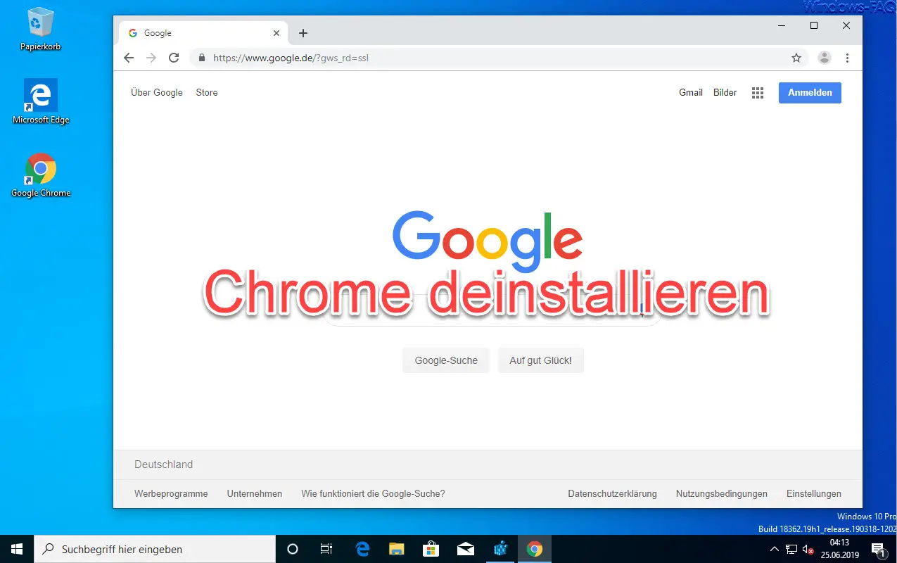 Uninstall Chrome browser