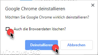 Uninstall Google Chrome - Also delete the browser data