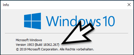 Version 1903 build 18362.267