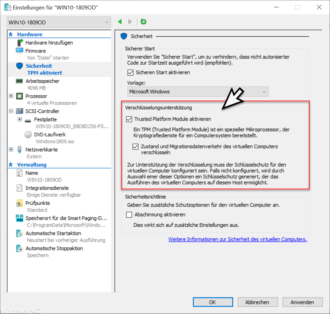 Bitlocker encryption support Hyper-V