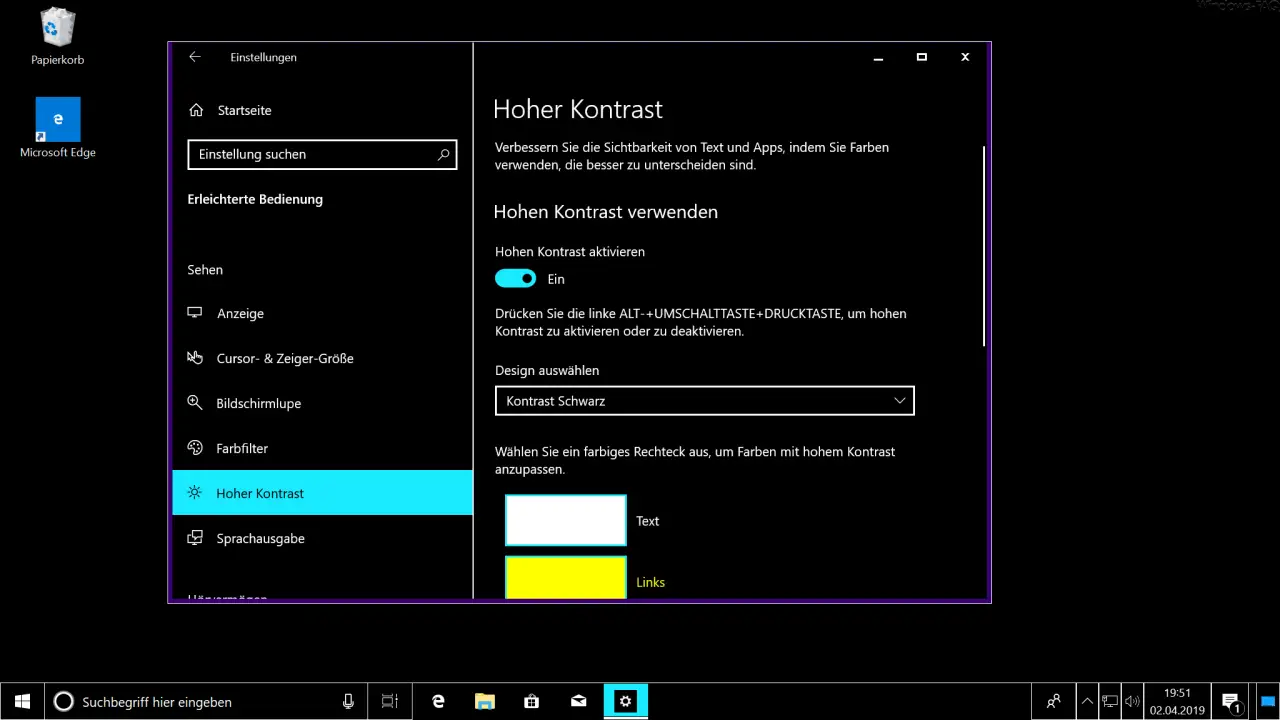 Contrast black Windows 10