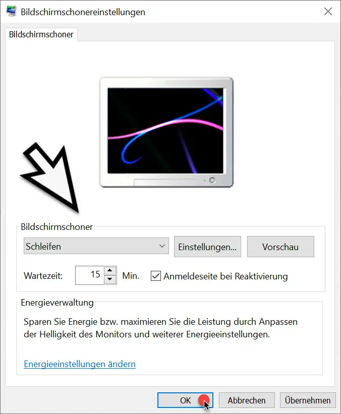 Windows 10 screensaver settings