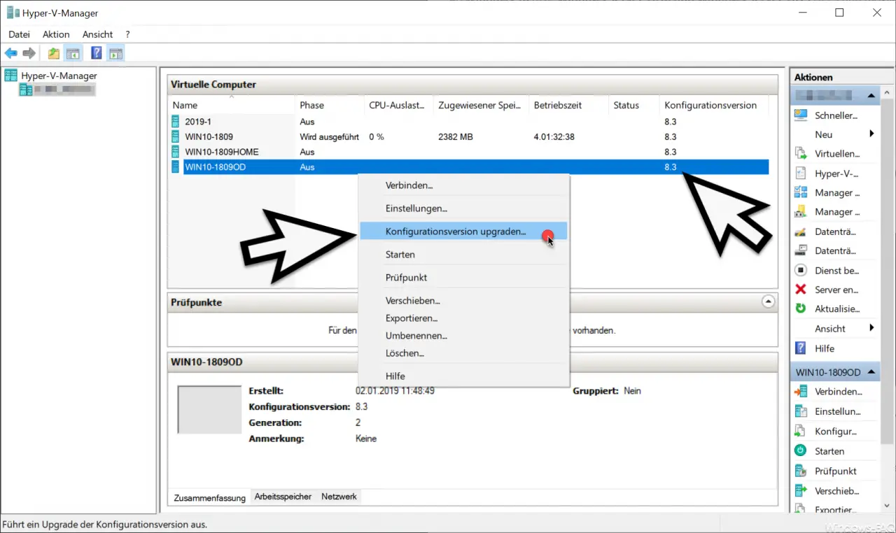 Upgrade configuration version