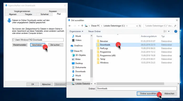 Move download folder in Windows 10 - HowPChub