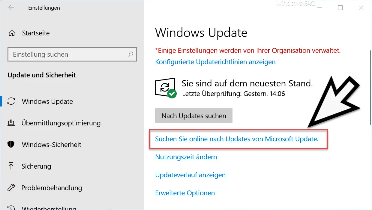 Check for updates from Microsoft Update online