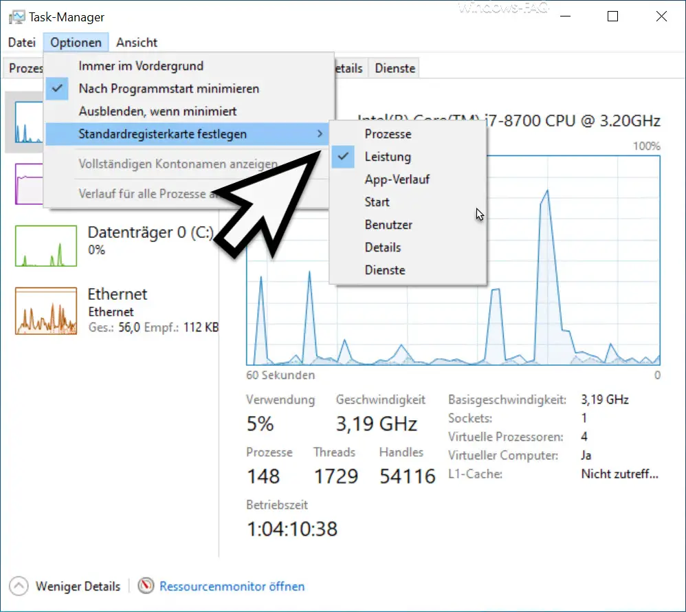 Set the Task Manager Standard Register