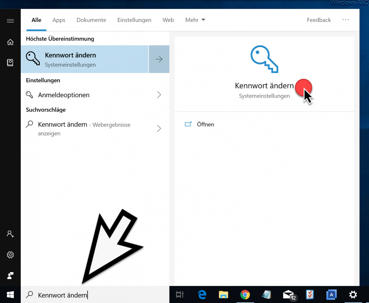 Change password Windows 10